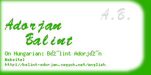 adorjan balint business card